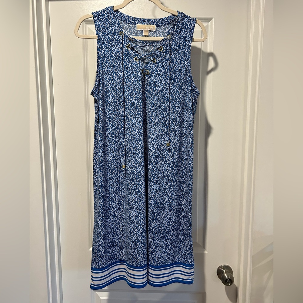 Michael Kors lace up sheath sleeveless dress